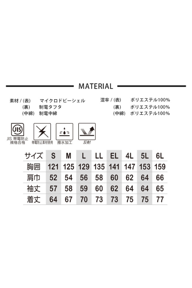 コーコス信岡】帯電防止JIS T8118合格・軽量制電防寒ブルゾン A-12360