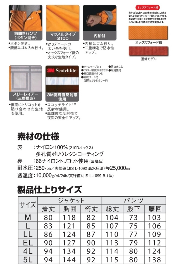 ダナレスレインスーツ8950
