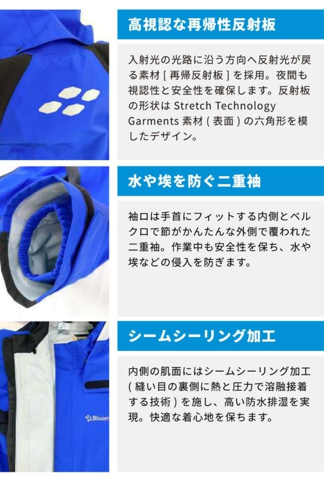 BLUE BLOOD 上下セット GORE-TEX O/L ゴアテックス ブルームウエア 上下セット ロイヤルブルー | 田中