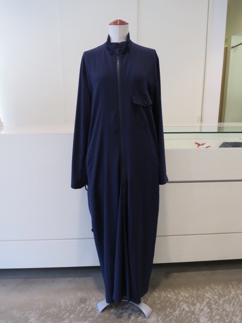 Y S Yohji Yamamoto ワイズ ヨウジヤマモト デシン薄fファスナーツナギワンピース