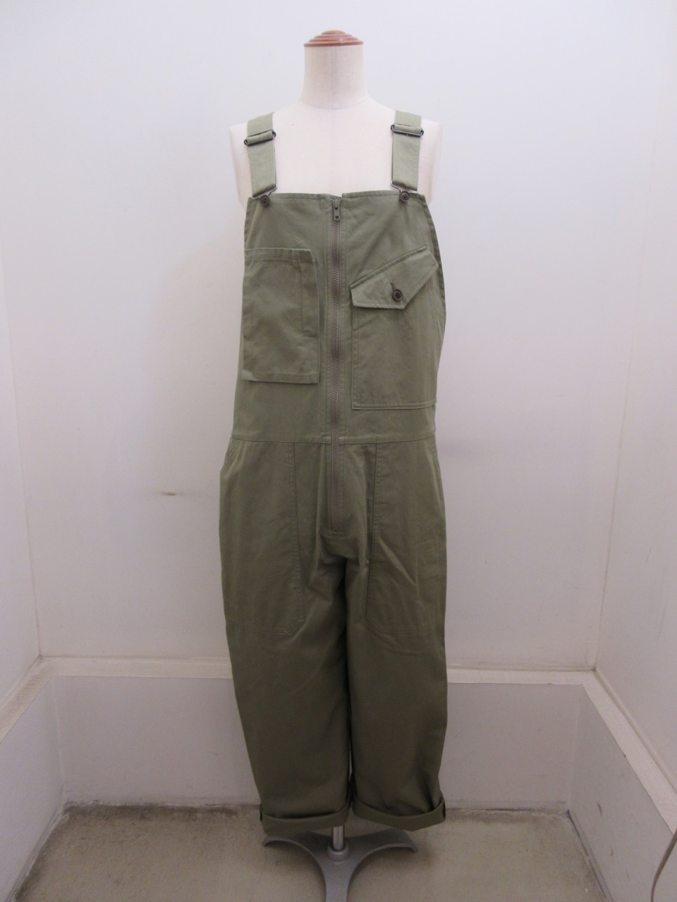 Y's YOHJI YAMAMOTO (ワイズ　ヨウジヤマモト) コットンツイル5Pオーバーオール：カーキ