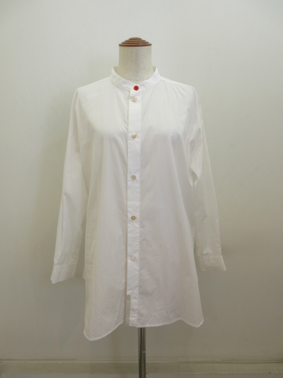 KEI Hayama PLUS(ケイハヤマプリュス) ギザコットン長袖ロングシャツ：ホワイト