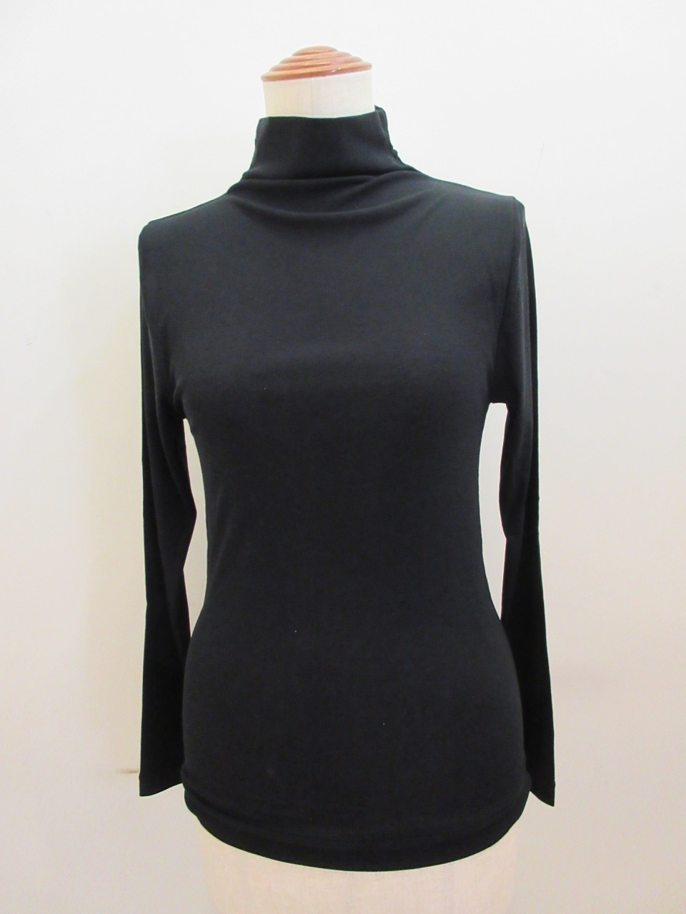 KEI Hayama PLUS(ケイハヤマプリュス) コットン強撚フライスバイオ長袖オフネックTシャツ:ブラック