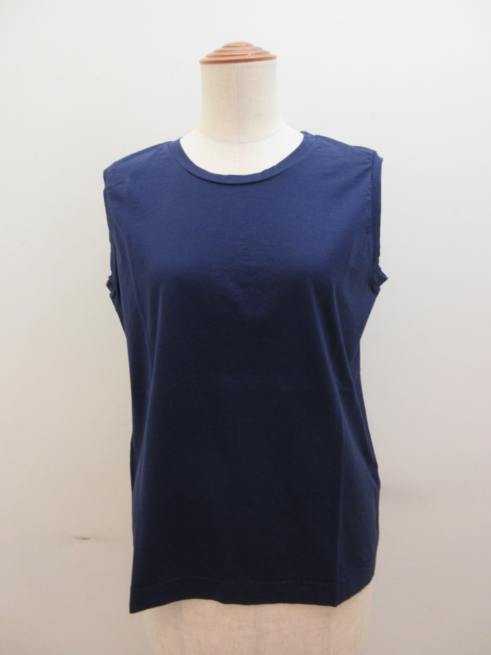 KEI Hayama PLUS(ケイハヤマプリュス) スーピマ天竺ノースリーブTシャツ:ネイビー