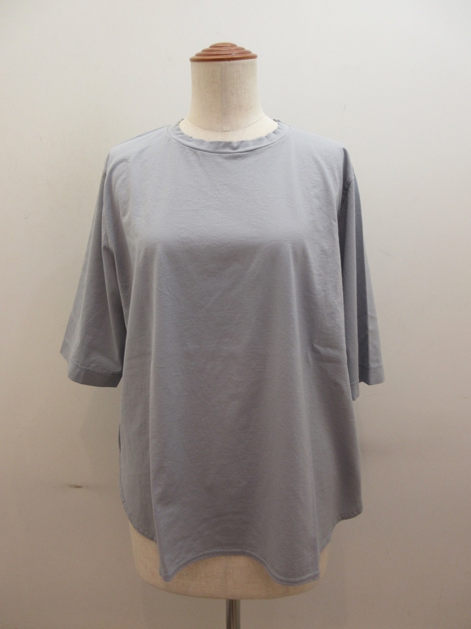 KEI Hayama PLUS(ケイハヤマプリュス)スーピマ天竺五分袖Tシャツ:サックス