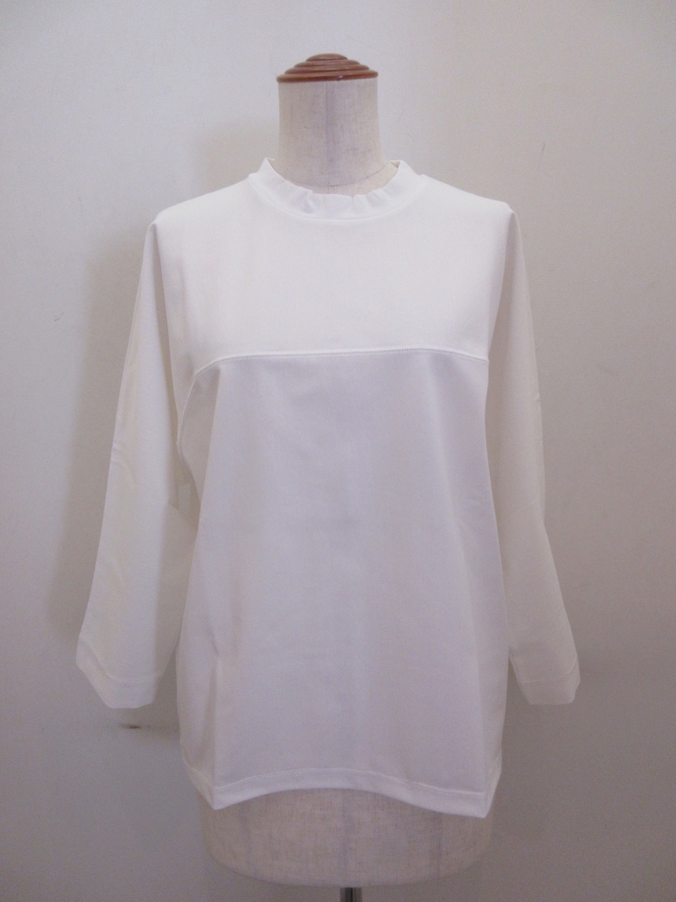 KEI Hayama PLUS(ケイハヤマプリュス) ナチュラルスムース五分袖Tシャツ：ホワイト