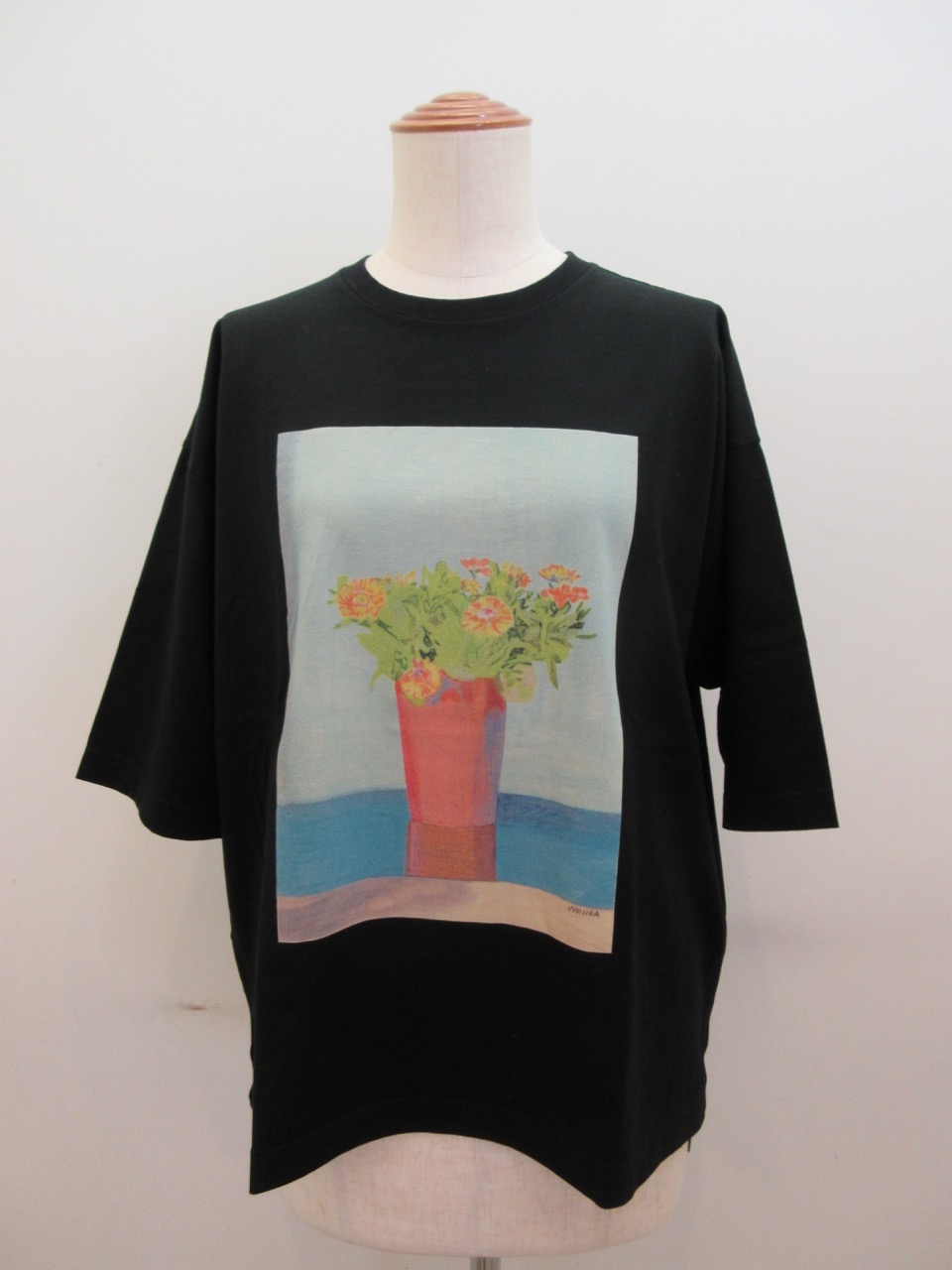KEI Hayama PLUS(ケイハヤマプリュス) ジュンイイダカラープリントギザブレンド天竺半袖Tシャツ:ブラック