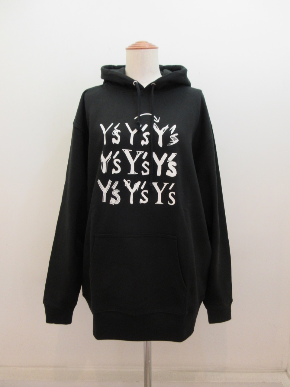 Y's YOHJI YAMAMOTO (ワイズ　ヨウジヤマモト) 10オンス裏毛Y’sinstructビッグパーカー：ブラック