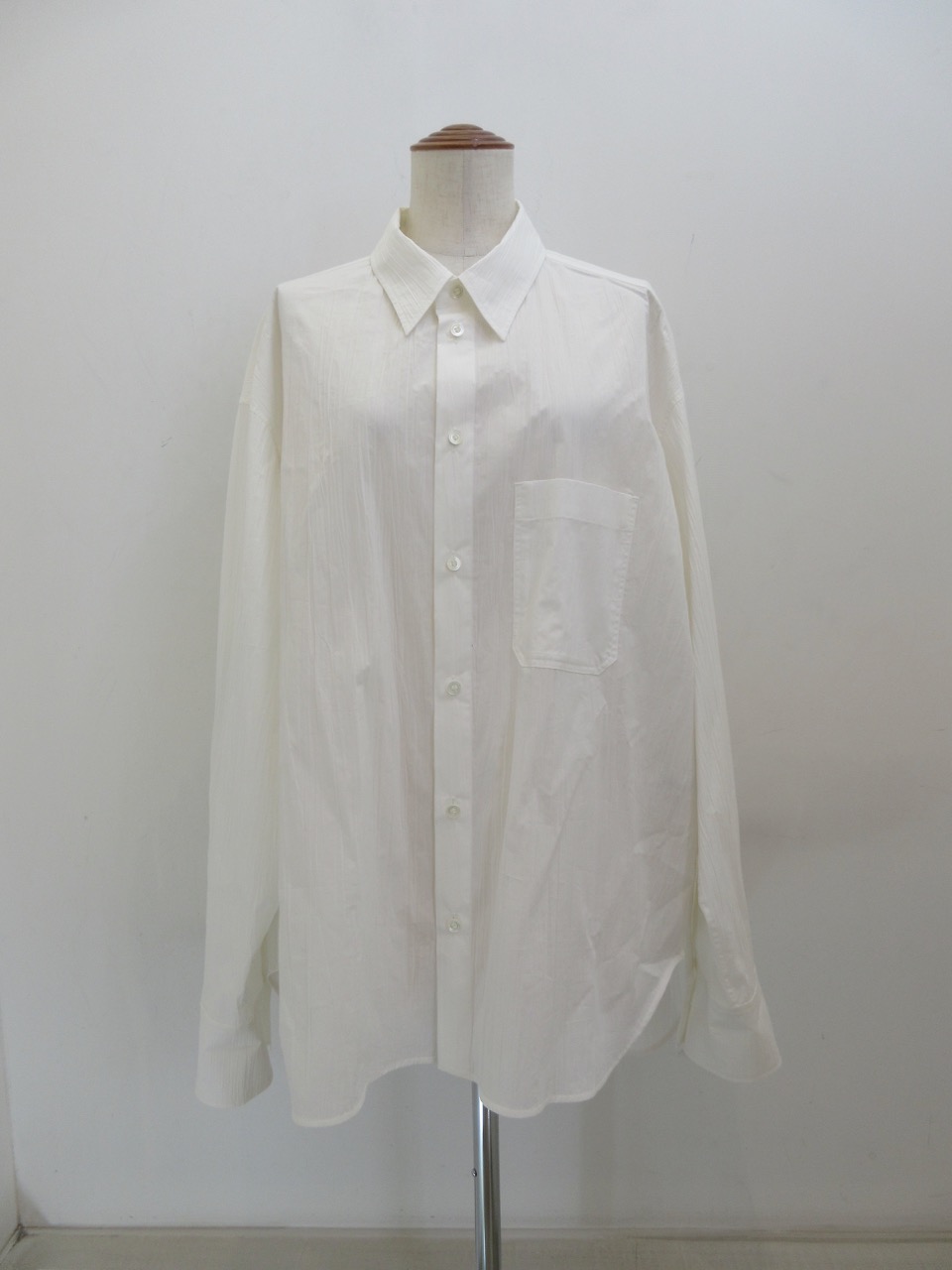 Y's YOHJI YAMAMOTO (ワイズ　ヨウジヤマモト) ハイカウントタイプライタービッグシャツ：オフホワイト