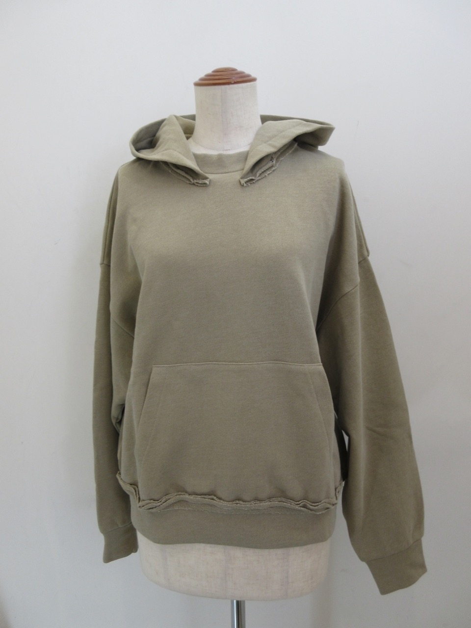 Y's YOHJI YAMAMOTO (ワイズ　ヨウジヤマモト) 顔料染め裏毛シュートパーカー：ベージュ