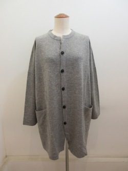 KEI Hayama PLUS(ケイハヤマプリュス) 12Gスパーメリノウールビッグカーディガン:杢グレー