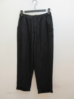 KEI Hayama PLUS(ケイハヤマプリュス) リアクティブデニム裾ダブルパンツ：ブラック