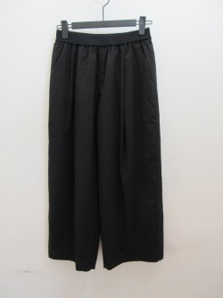 KEI Hayama PLUS(ケイハヤマプリュス)ポリレーヨンストレッチウォシャブルワンタックパンツ:ブラック