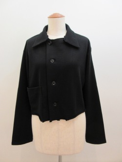 Y's YOHJI YAMAMOTO (ワイズ　ヨウジヤマモト) ソフト裏毛ショートジャケット：ブラック