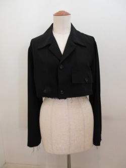 Y's YOHJI YAMAMOTO (ワイズ　ヨウジヤマモト) レーヨンナイロンガーゼショートブルゾン：ブラック