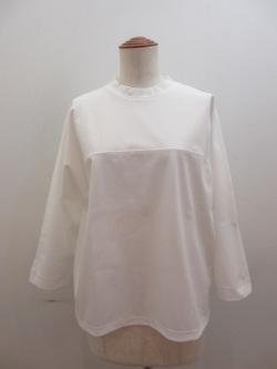 KEI Hayama PLUS(ケイハヤマプリュス) ドライトリコット立ち襟長袖Tシャツ：ホワイト