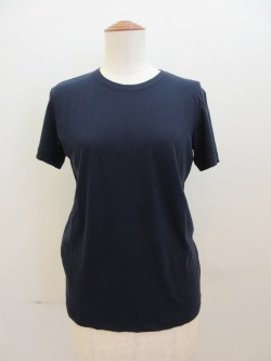 Y's YOHJI YAMAMOTO (ワイズ　ヨウジヤマモト) 強撚天竺丸首半袖Tシャツ:ネイビー