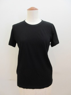 Y's YOHJI YAMAMOTO (ワイズ　ヨウジヤマモト) 強撚天竺丸首半袖Tシャツ：ブラック