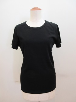 Y's YOHJI YAMAMOTO (ワイズ　ヨウジヤマモト) コットンスムースY刺繍丸首半袖Tシャツ:ブラック