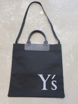 Y's YOHJI YAMAMOTO (ワイズ　ヨウジヤマモト) コットンキャンバスY’sプリントバッグ:ブラック