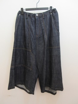 Y's YOHJI YAMAMOTO (ワイズ　ヨウジヤマモト) 6ozデニム配色ST製品洗い後ろタレサルエルパンツ：インディゴ