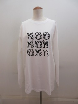 Y's YOHJI YAMAMOTO (ワイズ　ヨウジヤマモト) 6.5オンス天竺Y’s instruct丸首長袖ビッグTシャツ：ホワイト
