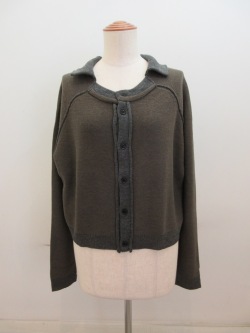 Y's YOHJI YAMAMOTO (ワイズ　ヨウジヤマモト)7G天竺裏目プレーティングニットカーディガン：グレー