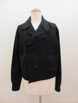 Y's YOHJI YAMAMOTO (ワイズ　ヨウジヤマモト) c/w/peカルゼ左前タチキリジャケット:ブラック