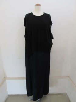Y's YOHJI YAMAMOTO (ワイズ　ヨウジヤマモト) ダンガリーツイルチュールレイヤードドレス：インディゴ