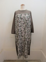 ケイハヤマプリュス ジャガード チュニック ワンピース ネイビー系