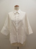 Y's YOHJI YAMAMOTO (ワイズ　ヨウジヤマモト) コットン薄ツイルワイドカフスシャツ：ホワイト