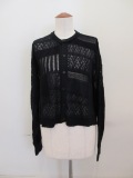 Y's YOHJI YAMAMOTO (ワイズ　ヨウジヤマモト) 8Gパッチワークミックスショート丈カーディガン:ブラック