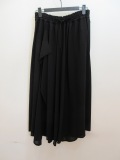 Y's YOHJI YAMAMOTO (ワイズ　ヨウジヤマモト) レーヨンナイロンガーゼドレープフレアパンツ：ブラック