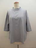 KEI Hayama PLUS(ケイハヤマプリュス)スーピマ天竺台襟六分袖Tシャツ:サックス