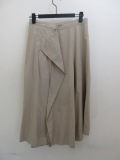 Y's YOHJI YAMAMOTO (ワイズ　ヨウジヤマモト) コットンブロード製品染前後フラシスカートパンツ：ベージュ