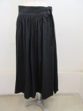Y's YOHJI YAMAMOTO (ワイズ　ヨウジヤマモト) 6ozデニム製品洗いアシメギャザースカート:ブラック