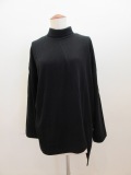 Y's YOHJI YAMAMOTO (ワイズ　ヨウジヤマモト) ソフトガーゼ天竺アシメハイネックプルオーバー：ブラック