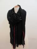 Y's YOHJI YAMAMOTO (ワイズ　ヨウジヤマモト) フリルチェックストール:ブラック