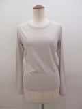 Y's YOHJI YAMAMOTO (ワイズ　ヨウジヤマモト) コットン強撚天竺定番丸首長袖Tシャツ：ライトグレー
