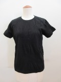 Y's YOHJI YAMAMOTO (ワイズ　ヨウジヤマモト) スモッキングジャガード半袖Tシャツ:ブラック