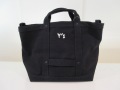 Y's YOHJI YAMAMOTO (ワイズ　ヨウジヤマモト) 帆布手刺繍キャンバストート:ブラック