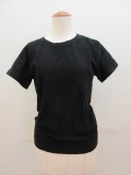 Y's YOHJI YAMAMOTO (ワイズ　ヨウジヤマモト) ブロックタックジャガード織り丸首半袖Tシャツ:ブラック