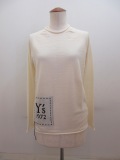 Y's YOHJI YAMAMOTO (ワイズ　ヨウジヤマモト) 12GY'sインターシャジャガードロゴラグラン袖ニット：オフホワイト