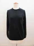 Y's YOHJI YAMAMOTO (ワイズ　ヨウジヤマモト) 12GY'sインターシャジャガードロゴラグラン袖ニット:ブラック