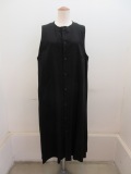 Y's YOHJI YAMAMOTO (ワイズ　ヨウジヤマモト) コットンツイル製品柔軟洗いロングポケットドレス:ブラック