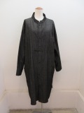 Y's YOHJI YAMAMOTO (ワイズ　ヨウジヤマモト) 6ozデニム配色ST製品洗いはおりシャツドレス:ブラック