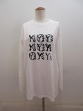 Y's YOHJI YAMAMOTO (ワイズ　ヨウジヤマモト) 6.5オンス天竺Y’s instruct丸首長袖ビッグTシャツ：ホワイト