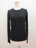 Y's YOHJI YAMAMOTO (ワイズ　ヨウジヤマモト) テレコ×水玉チュール後ろ開きTシャツ:チャコール