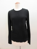 Y's YOHJI YAMAMOTO (ワイズ　ヨウジヤマモト) テレコ×水玉チュール後ろ開きTシャツ:ブラック