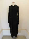 Y's YOHJI YAMAMOTO (ワイズ　ヨウジヤマモト) 強撚ギャバ開襟シャツドレス：ブラック